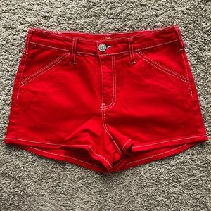 NWOT Dickies Red Denim Shorts Women’s Size 27